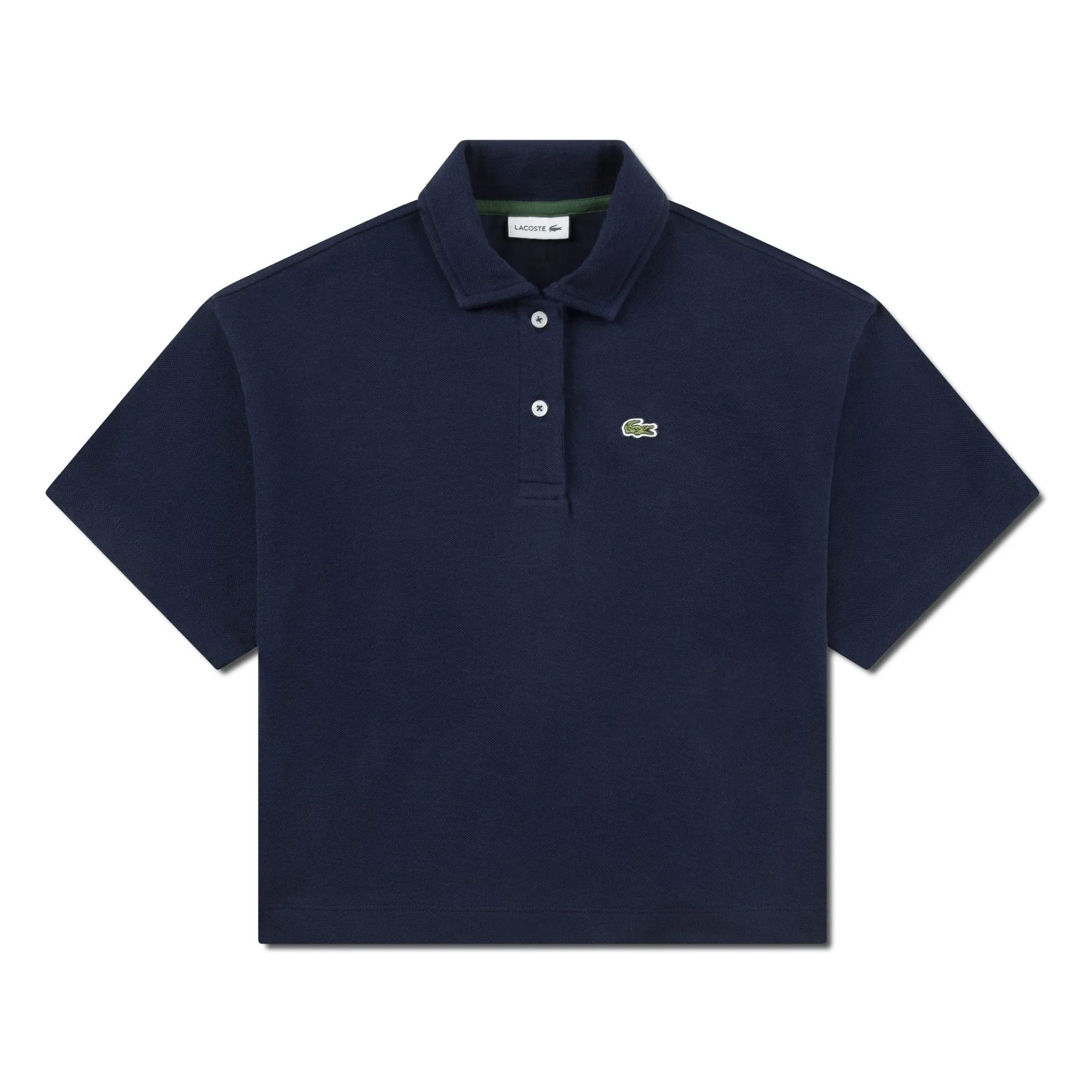 Lacoste Navy Blue Oversize Logo Polo Shirt Organic Cotton