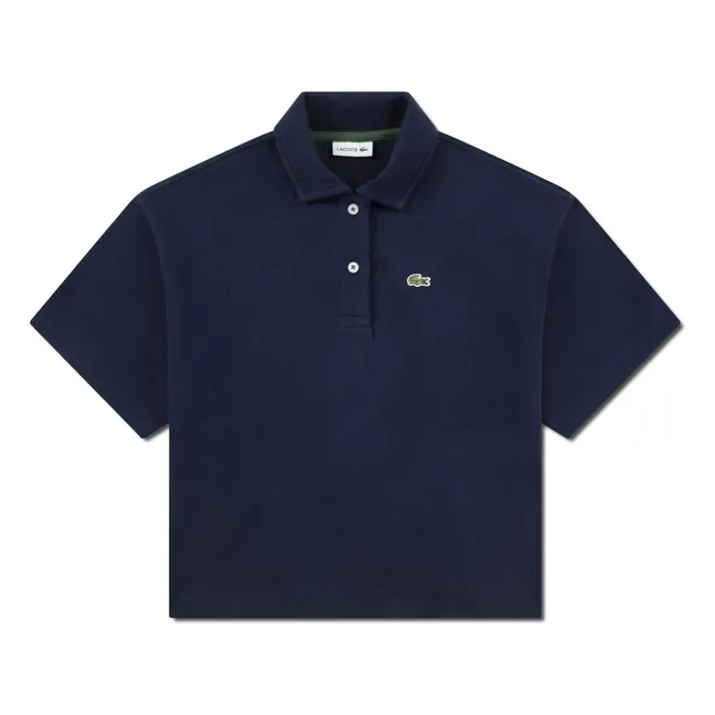 Polo Oversize Logo Bio-Baumwolle | Navy