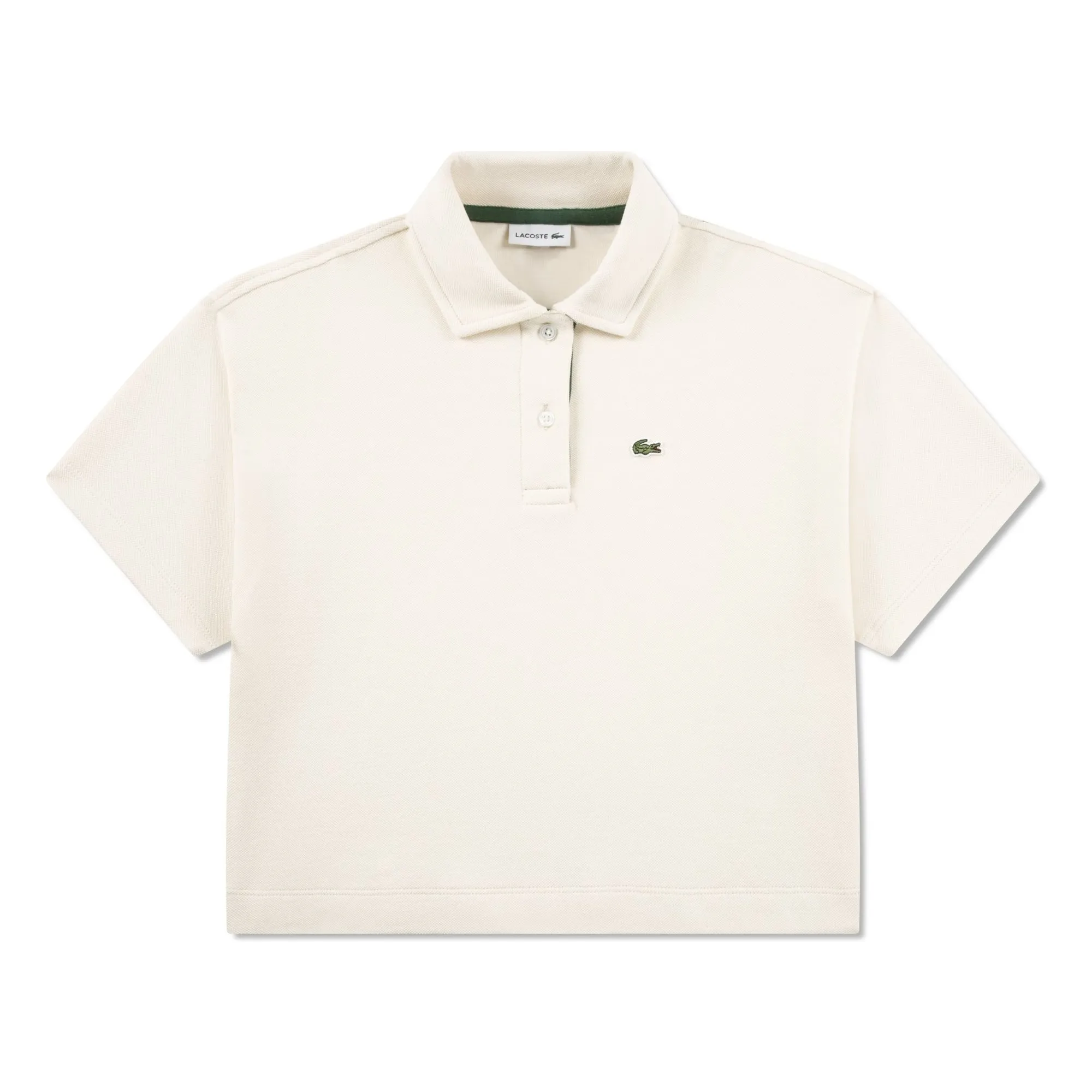 Lacoste Ecru Oversize Logo Polo Shirt Organic Cotton