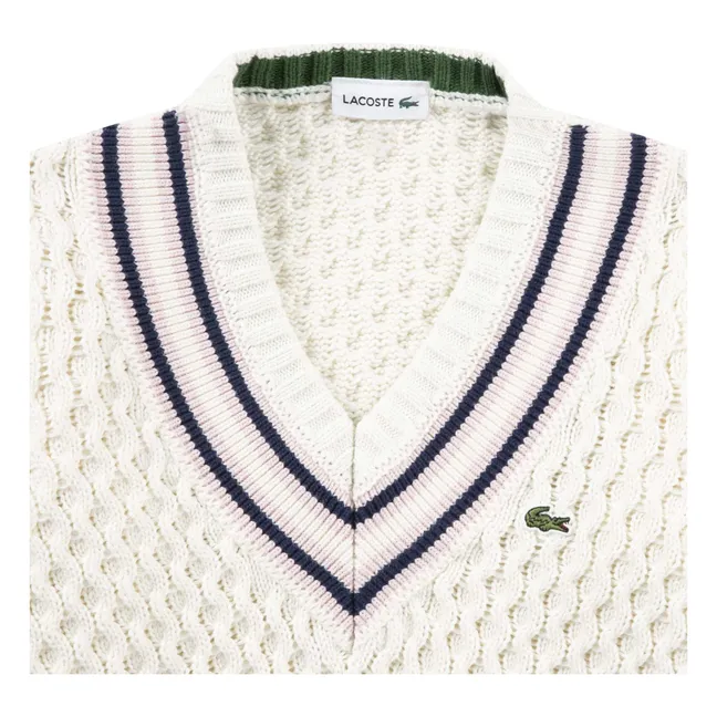 Organic cotton cable knit sweater | Ecru