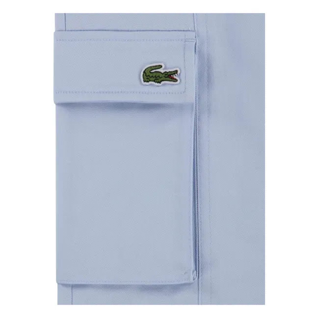 Pantalon Cargo Taille Elastiquée Coton Bio | Bleu Clair