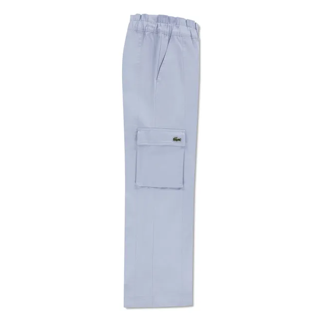 Pantalón cargo de algodón orgánico con cintura elástica | Azul Claro