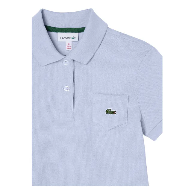 Organic Cotton Polo Dress | Light Blue