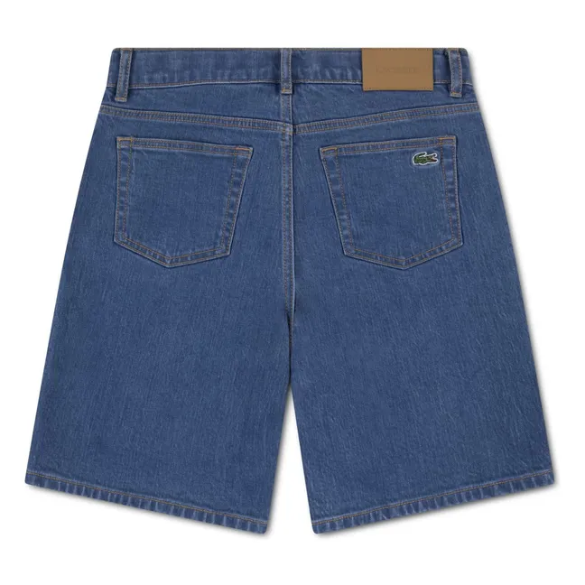 Short Denim Logo Brodé | Bleu Clair