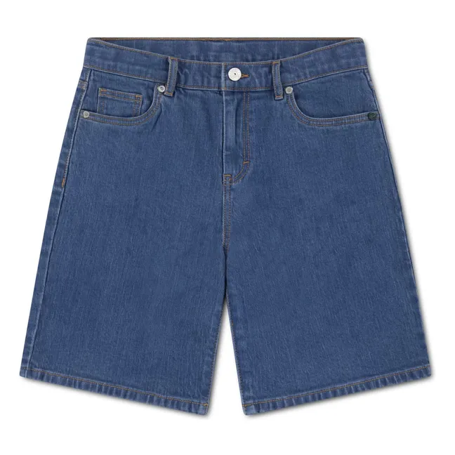 Short Denim Logo Brodé | Bleu Clair