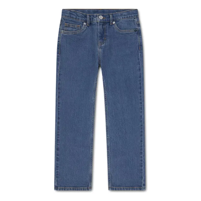 Straight-leg Logo Embroidered Jeans | Light Blue