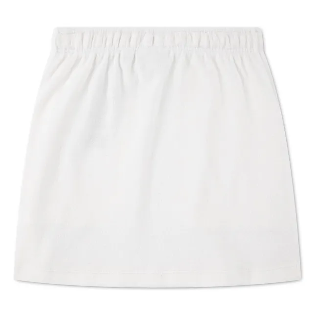 Organic cotton terry logo skirt | Off white