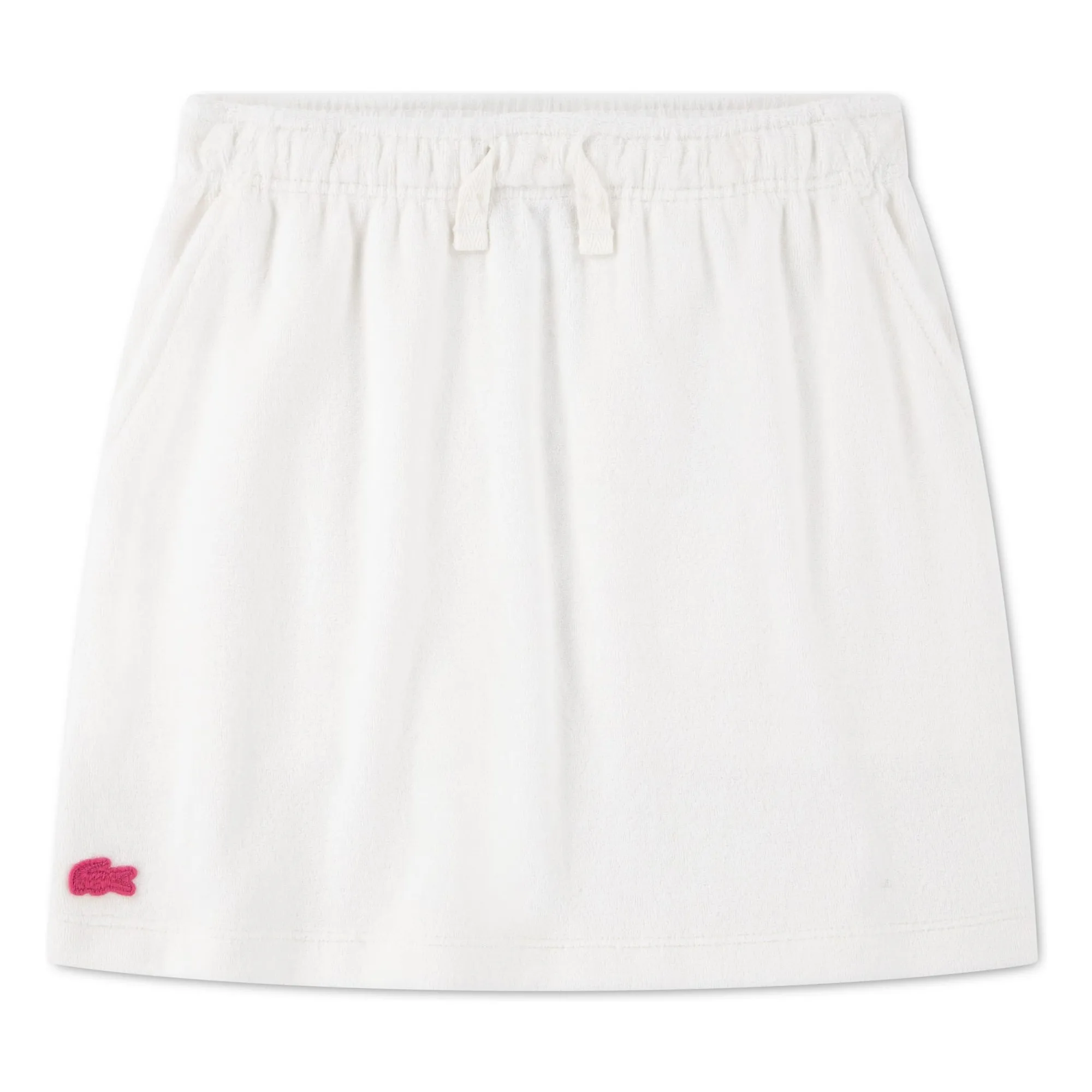 Lacoste Off White Organic Cotton Terry Logo Skirt