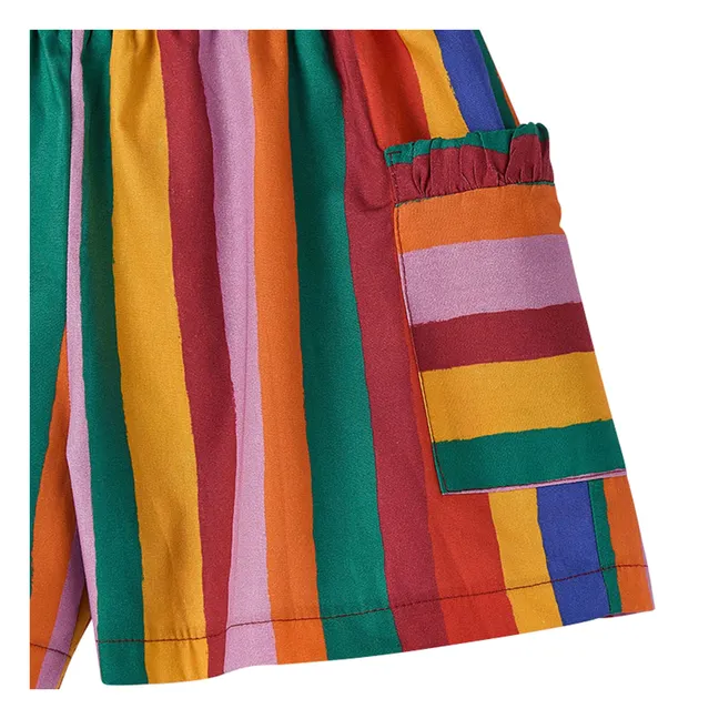 Pantalones cortos a rayas | Rojo