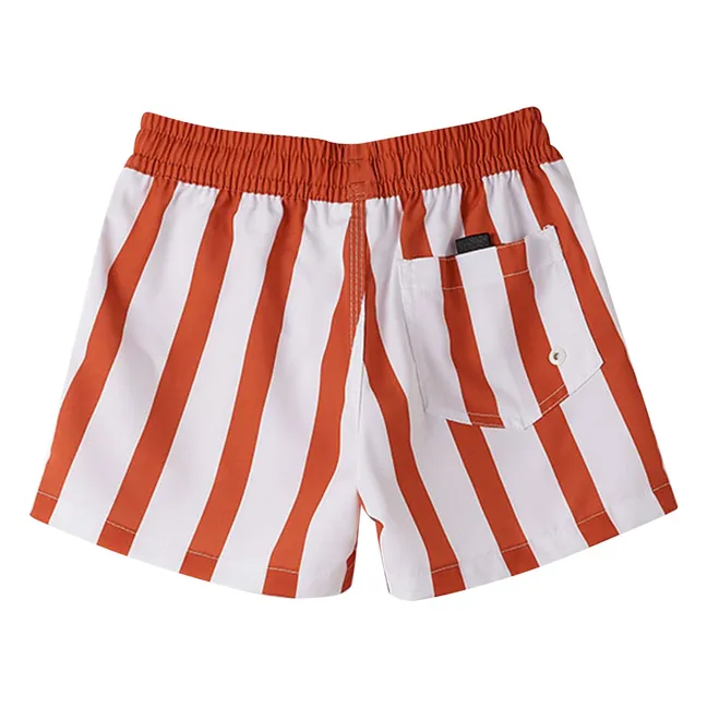 Short de Bain Nino Rayé | Terracotta