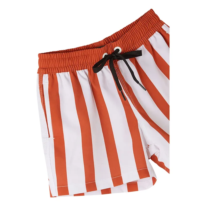 Short de Bain Nino Rayé | Terracotta- Image produit n°2