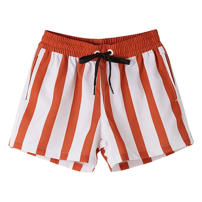 Short de Bain Nino Rayé | Terracotta