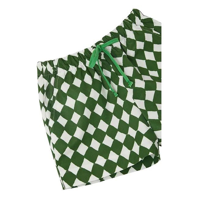 Short Damier con cordón | Verde