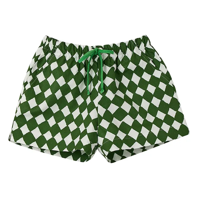 Short Damier con cordón | Verde