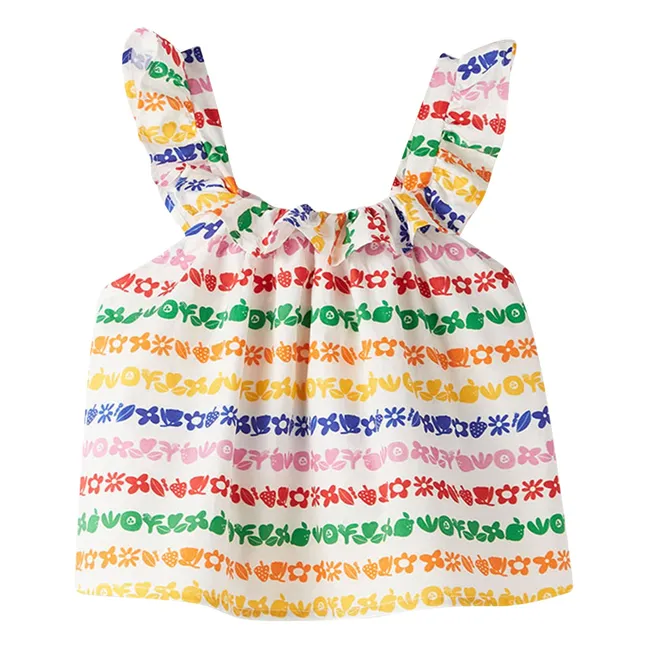 Top de rayas Garden | Blanco