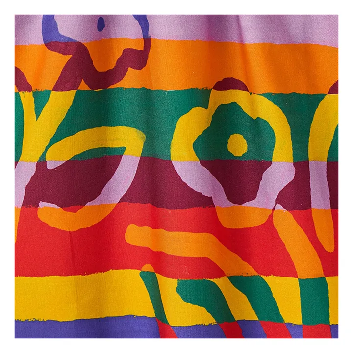 Robe Manches Evasées Fleurs Rayée | Jaune- Image produit n°3