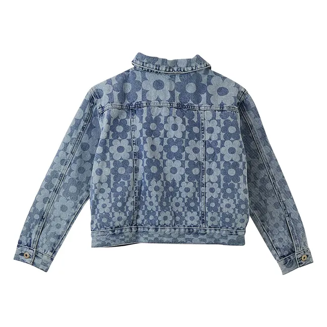 Veste Denim Fleurs | Bleu Clair