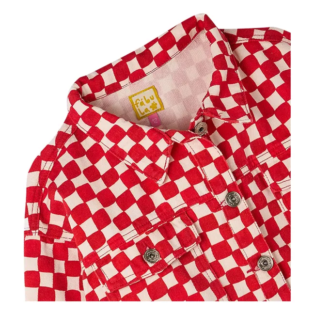 Veste Damier Sergé | Rouge