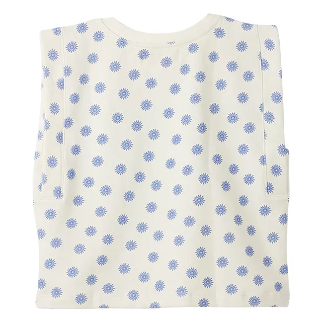 Sweat Sans Manches Molleton Pois | Blanc