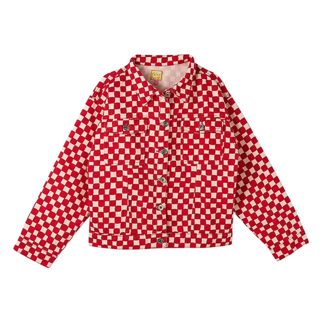 Damier Twill Jacket | Red
