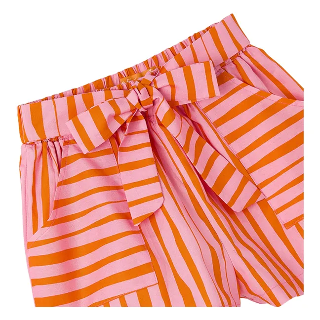 Short Ceinturé Rayé | Rose