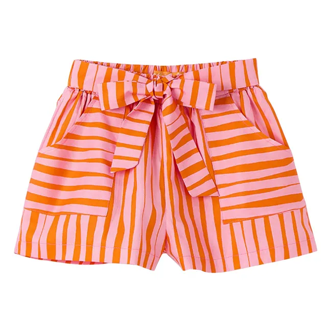 Striped Belted Short | Pink