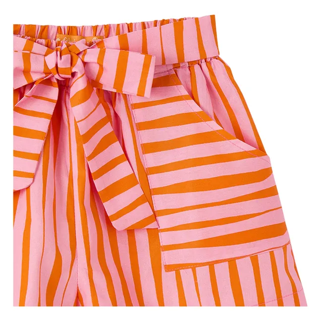Striped Belted Short | Pink