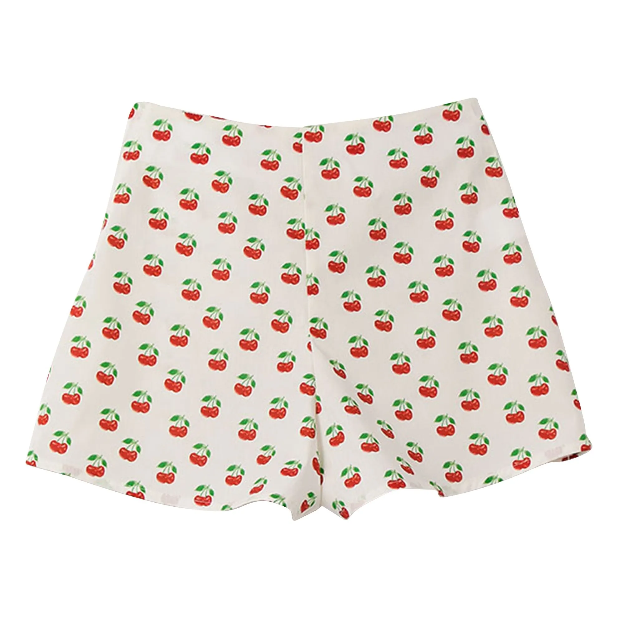Jupe Short Cerises | Blanc- Image produit n°4
