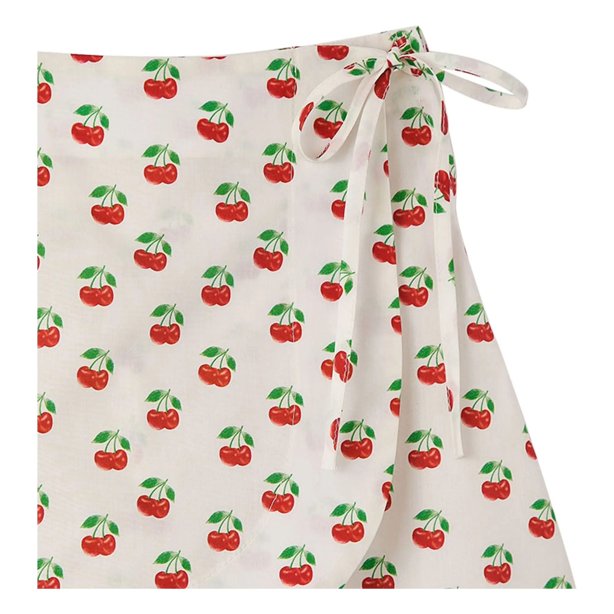 Jupe Short Cerises | Blanc- Image produit n°2