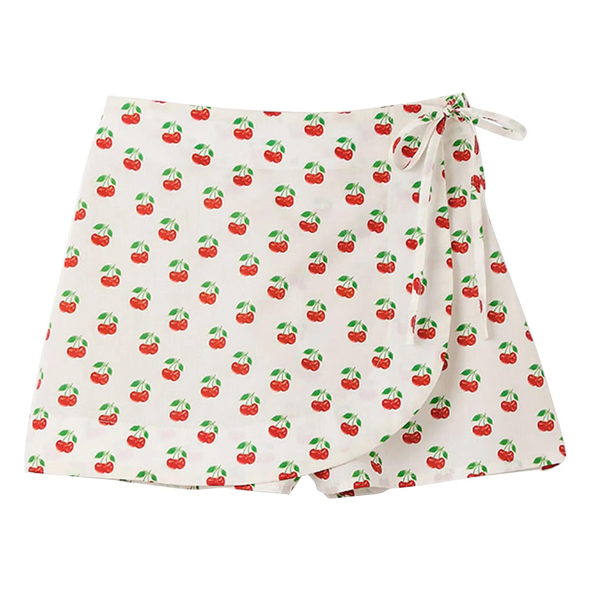 Jupe Short Cerises | Blanc- Image produit n°0