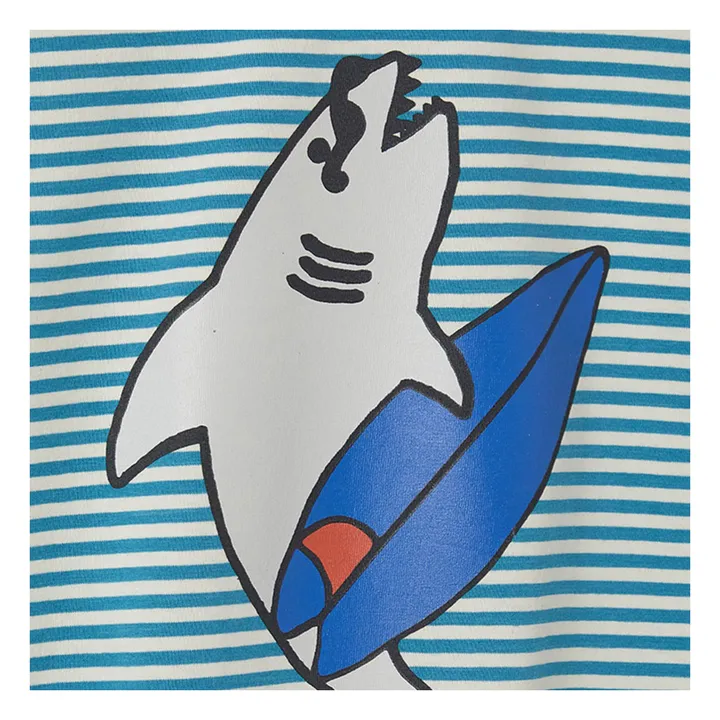 T-shirt Requin Rayé | Bleu- Image produit n°2