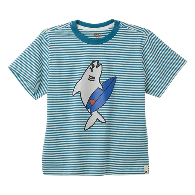 T-shirt Requin Rayé | Bleu