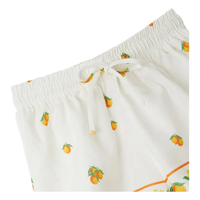 Pantalón corto naranja con cordón | Blanco