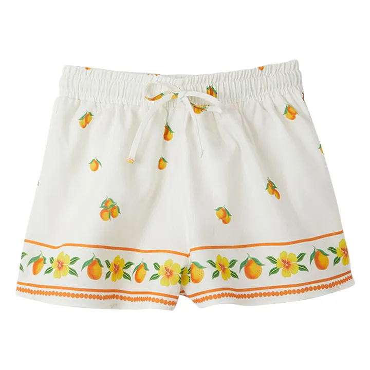 Pantalón corto naranja con cordón | Blanco- Imagen del producto n°0