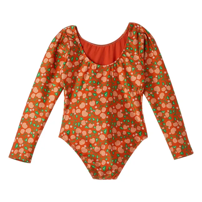 Bañador de manga larga floral | Naranja