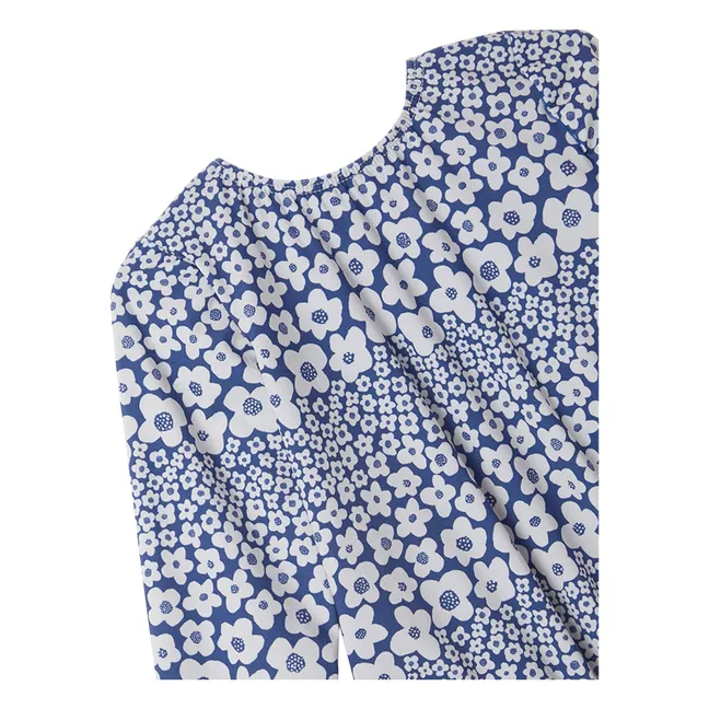 Maillot de Bain Manches Longues Fleuri | Bleu