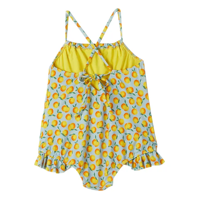 Maillot de Bain 1 Pièce Oranges | Bleu pâle