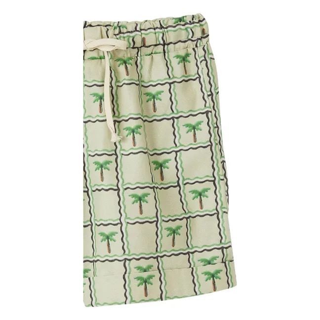 Palm Tree Cord Shorts | Pale green