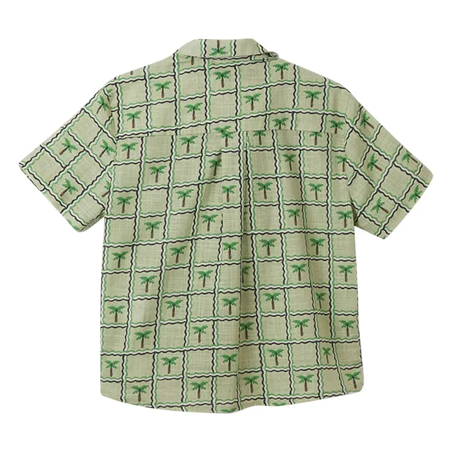 Chemise Palmiers Carreaux | Vert pâle
