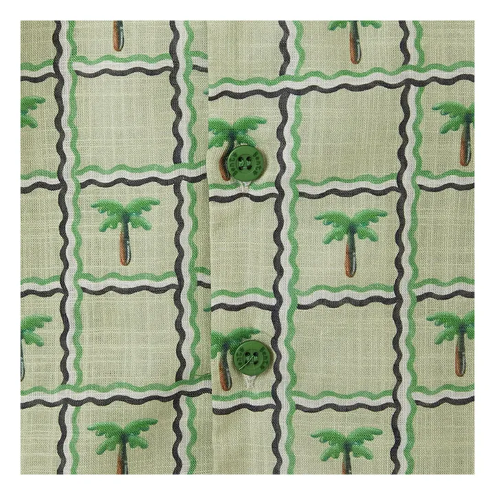 Chemise Palmiers Carreaux | Vert pâle- Image produit n°3