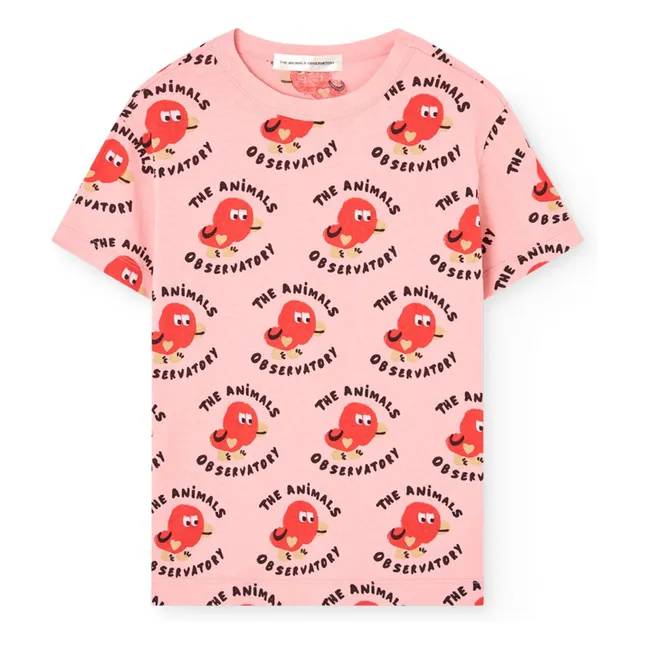 T-shirt Rooster Poussins Coton Bio | Rose