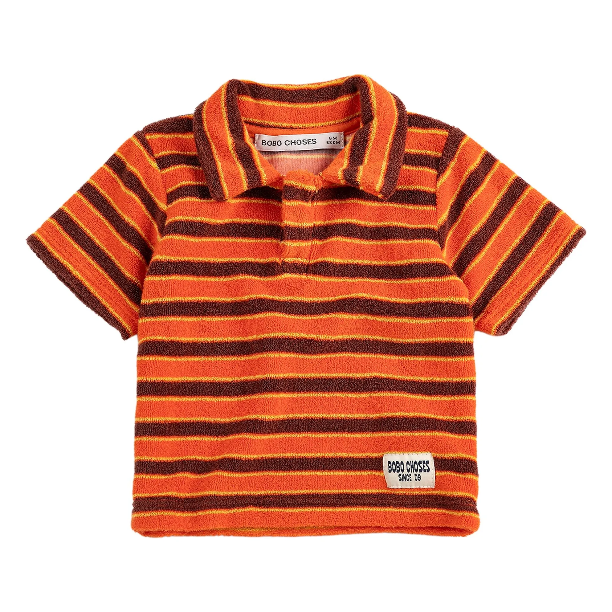 Polo Rayé Eponge Bébé | Orange- Image produit n°0
