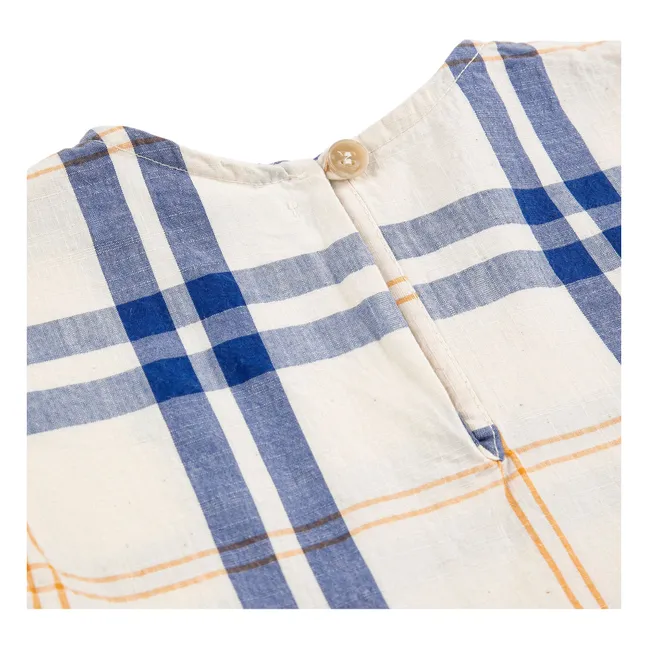 Organic cotton baby tartan top | Ecru