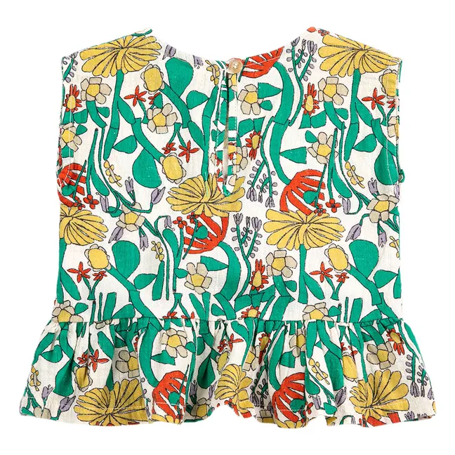 Top Fleuri Coton Bio | Ecru