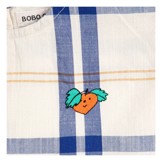Organic cotton baby tartan top | Ecru