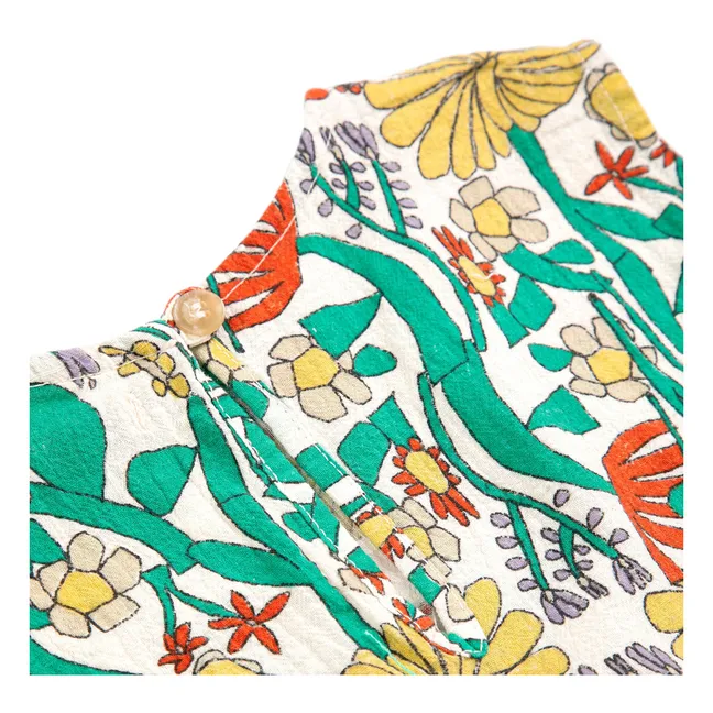 Top de flores de algodón ecológico | Crudo