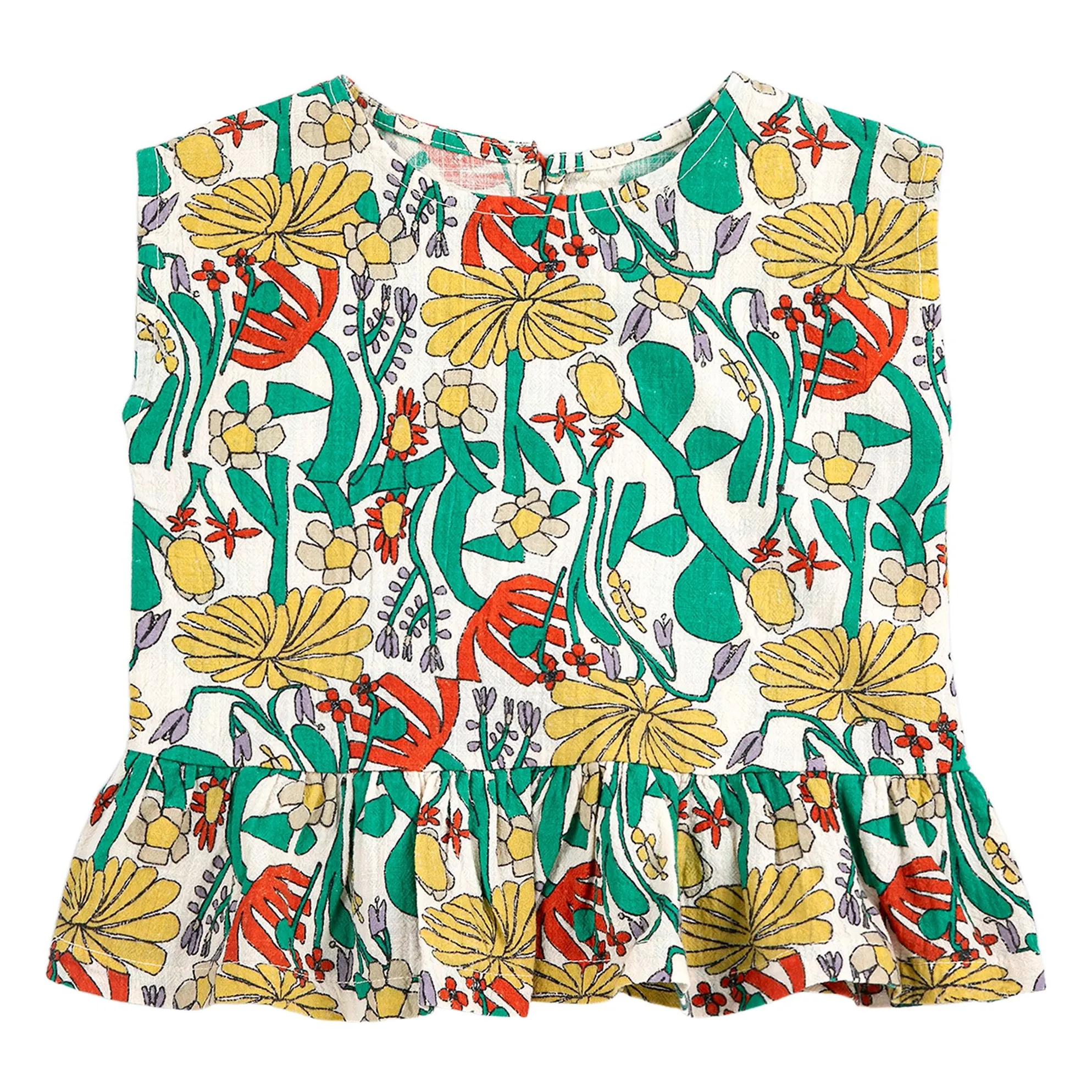 Bobo Choses Ecru Organic Cotton Flower Top