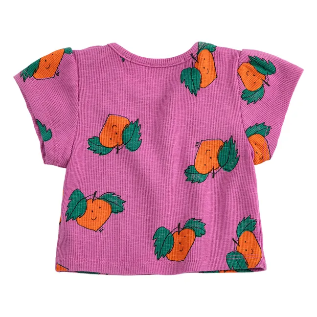 T-shirt Côtelé Oranges Coton Bio | Violet