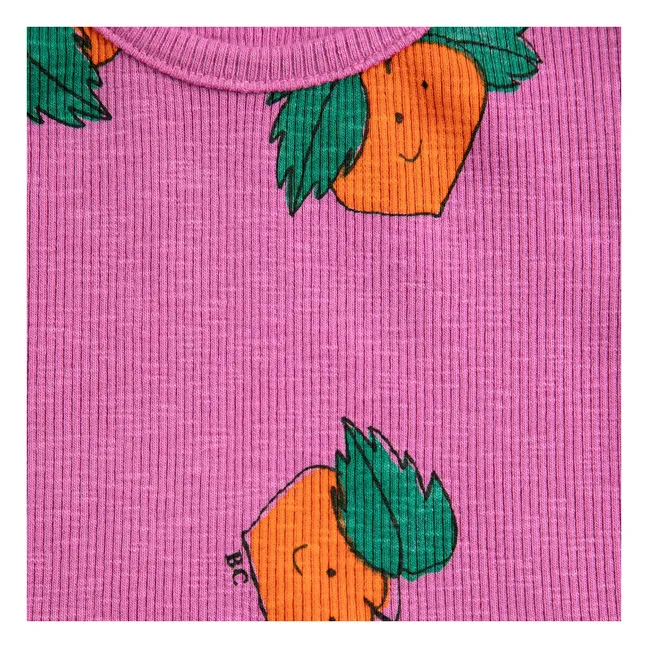 Camiseta de canalé Naranja Algodón orgánico | Violeta