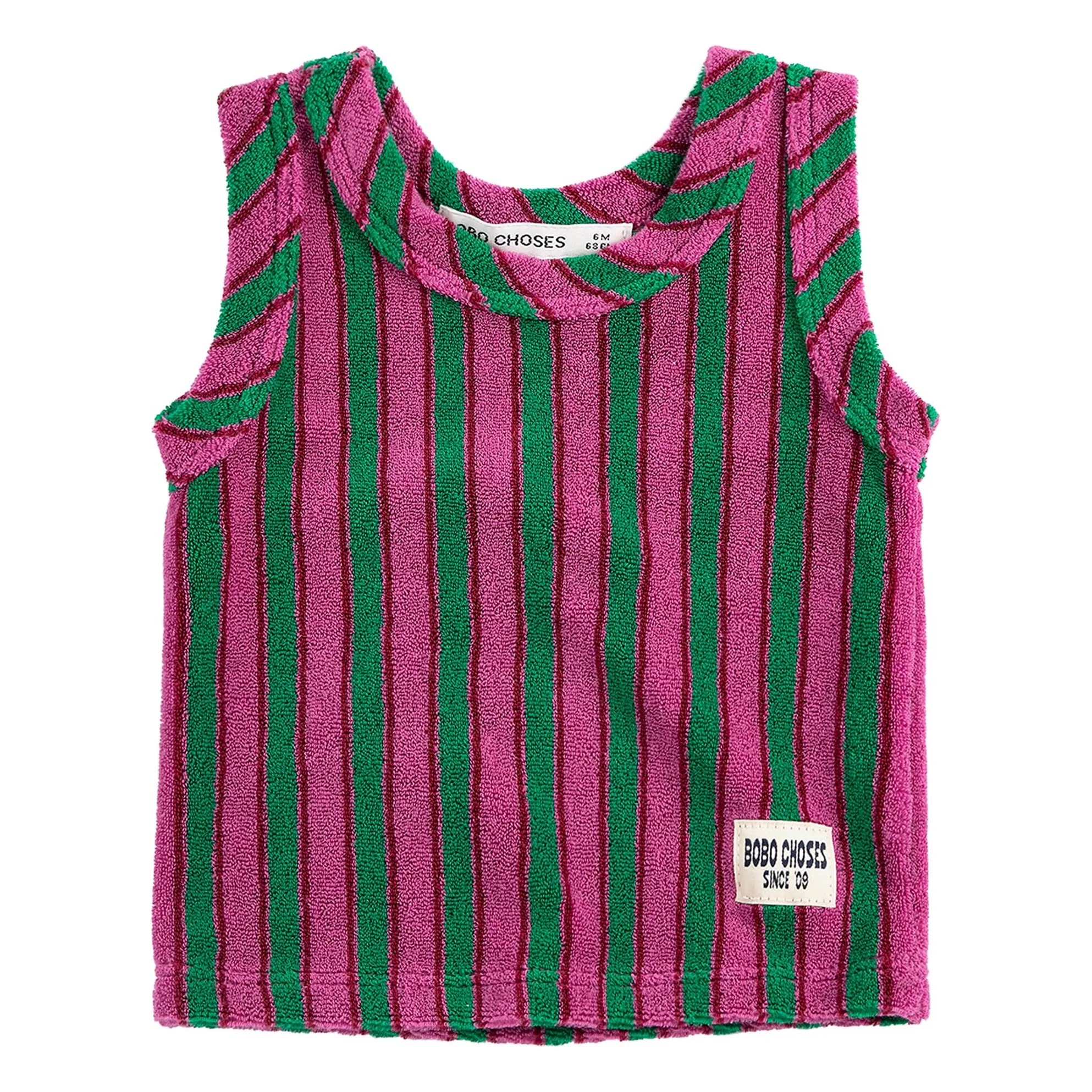 Bobo Choses Green Striped Tank Top